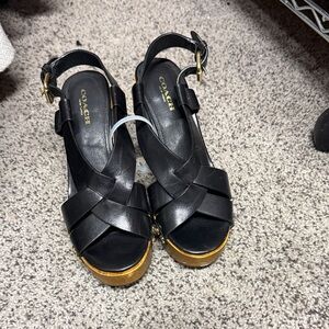 Coach Black and Gold Women's Sandals